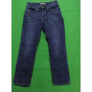 Levi's Women's Dark Wash Blue Denim Straight Classic Fit Mid Rise 5-Pocket